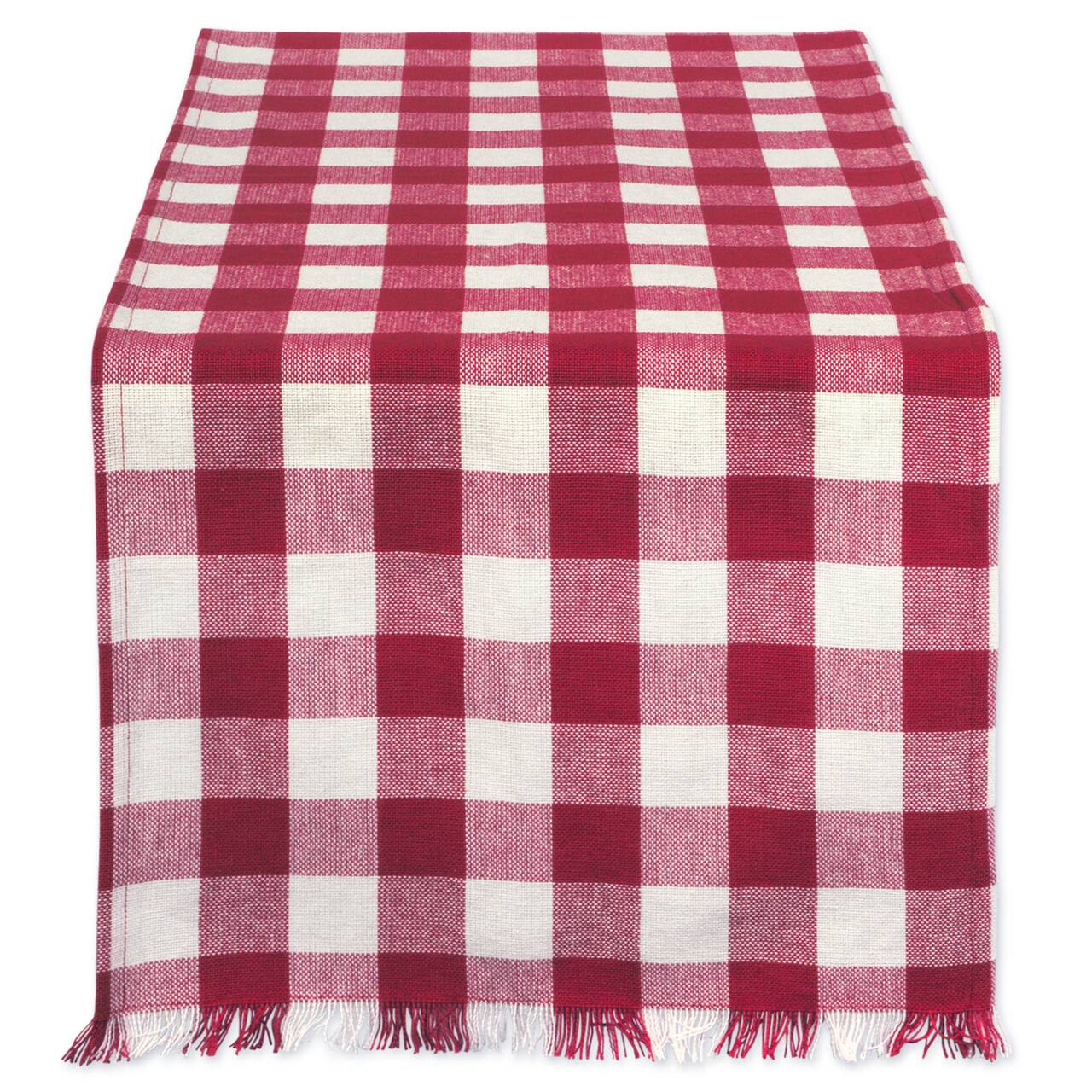 DII® 72" Heavyweight Check Fringed Table Runner